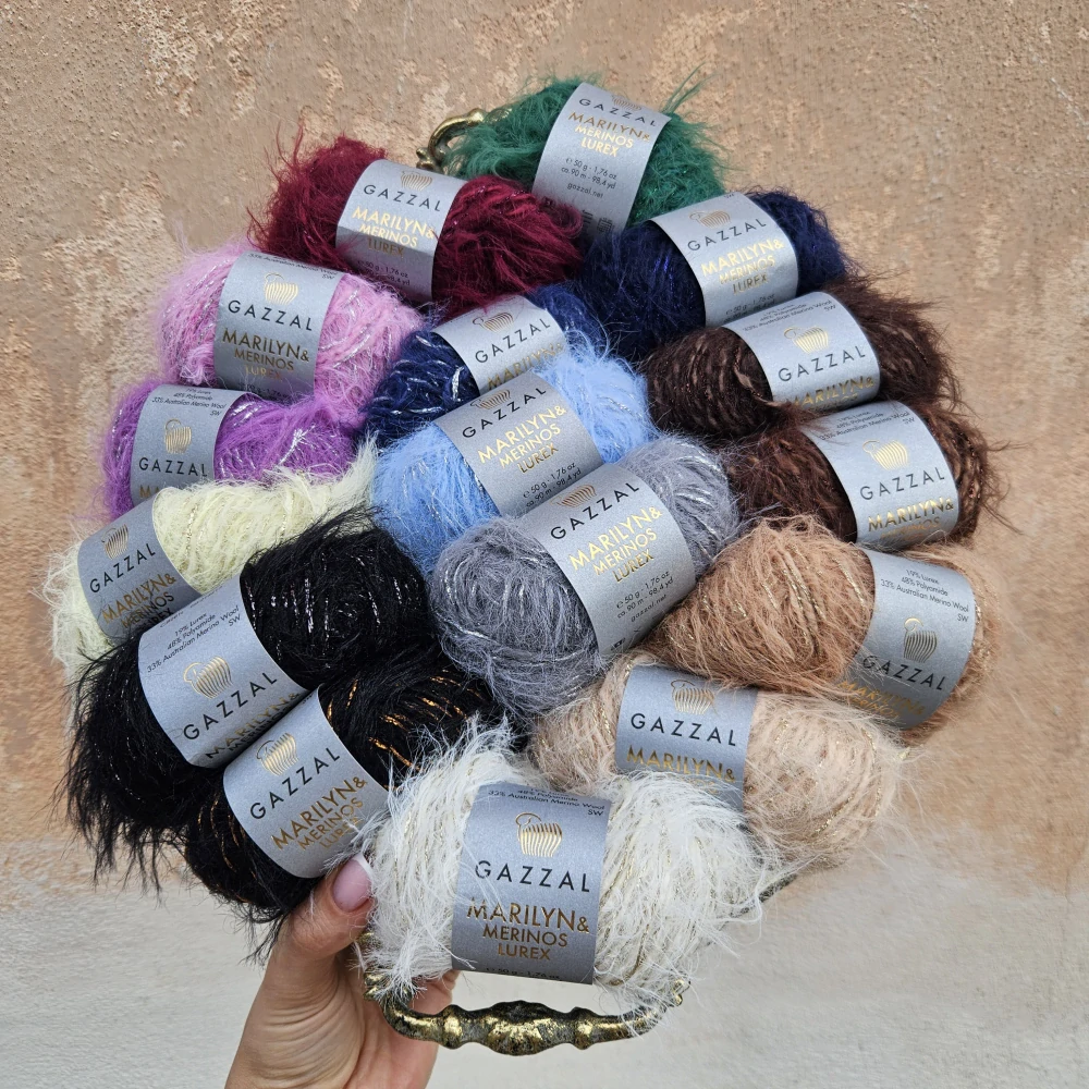 Marilyn & Merinos Lurex 8267L - vínová chlpatá vlna s vínovým lesklým vláknom