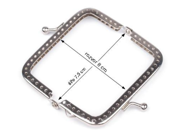 Rámček na výrobu kabelky našívací 7,5 x 8cm nikel