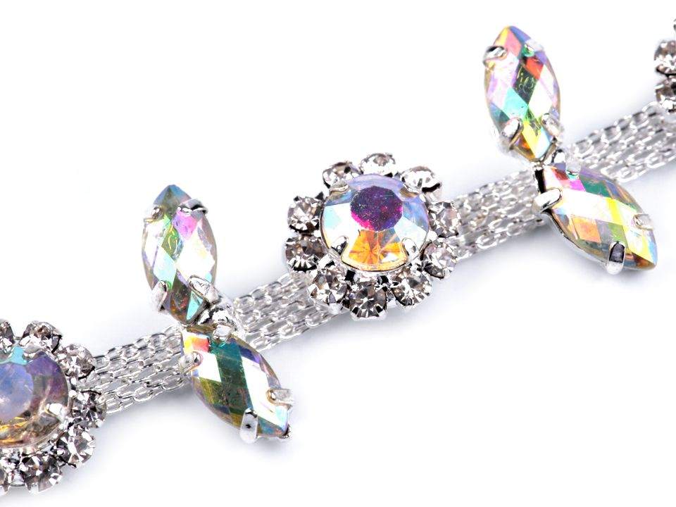 Trblietavá kamienková ozdoba / 1ks / 2cm x 10,5cm