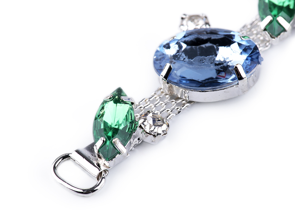 Zeleno modrá kamienková ozdoba / 1ks / 1,8cm x 11cm