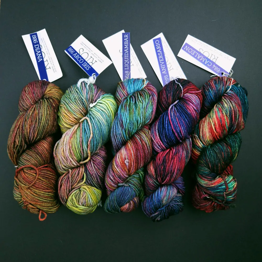 Rios - 005 Aniversario - "šťavnatá dúha" 100% Superwash merino