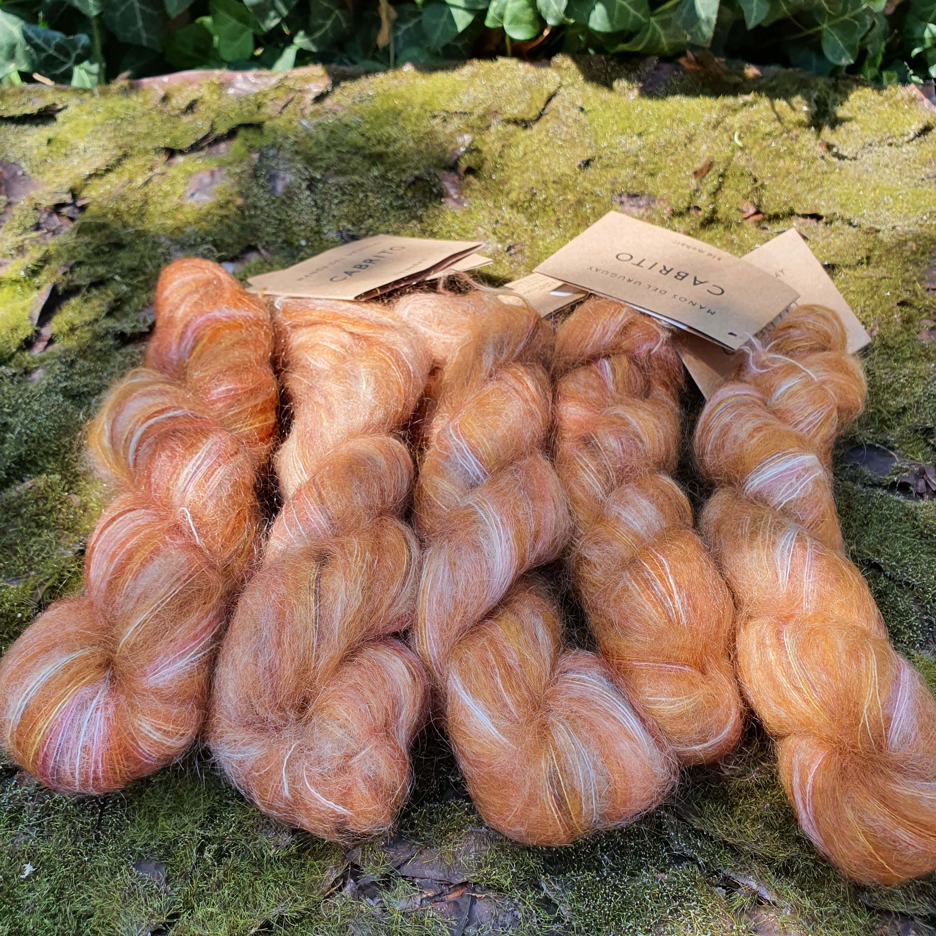 iba 6ks! Cabrito - 9699 Butternut - mandarinkovo jesenná mohérová vlna