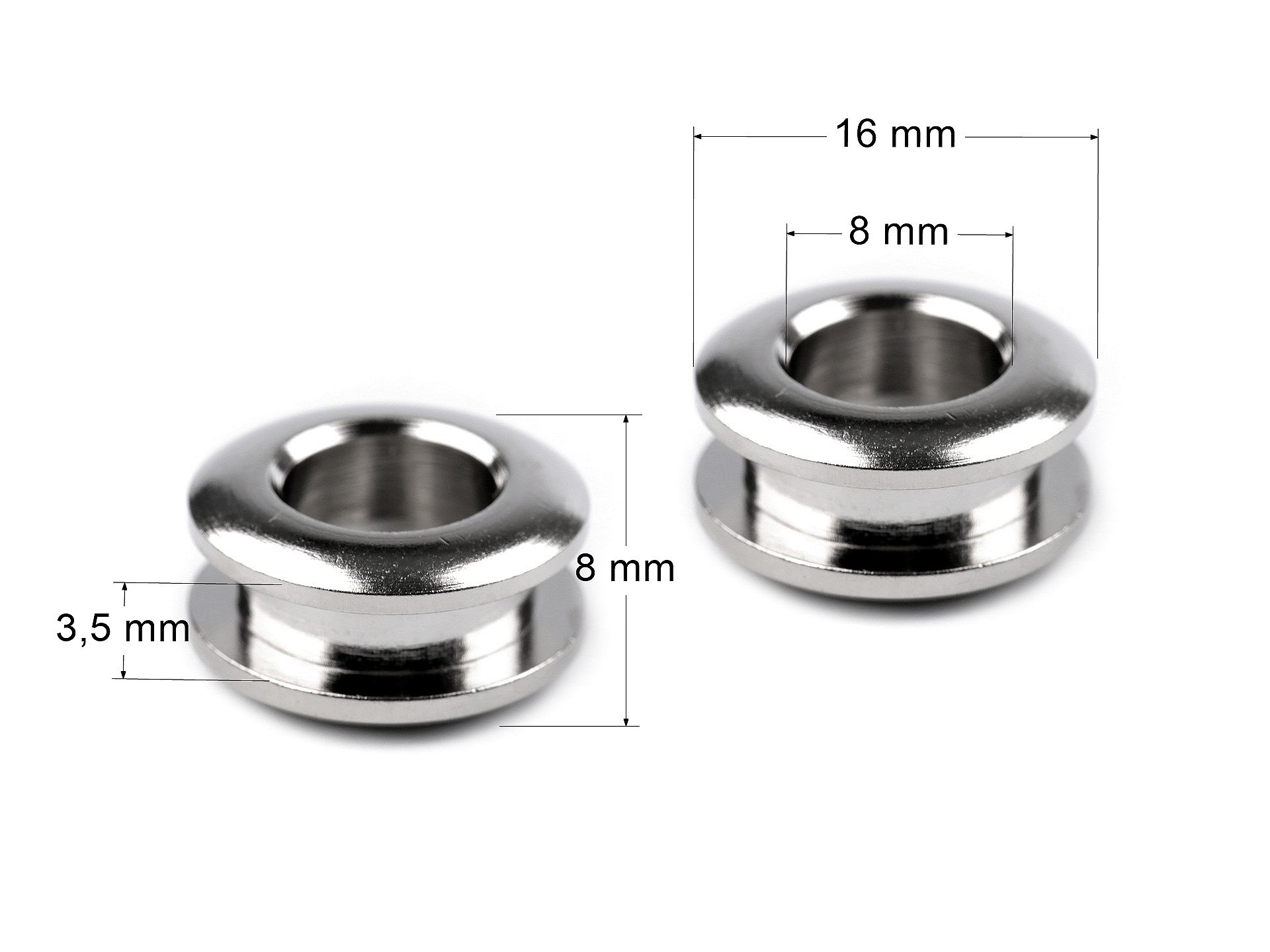 Priechodka skrutkovacia vnútorný Ø8 mm / vonkajší Ø16 mm / kus (obe strany)