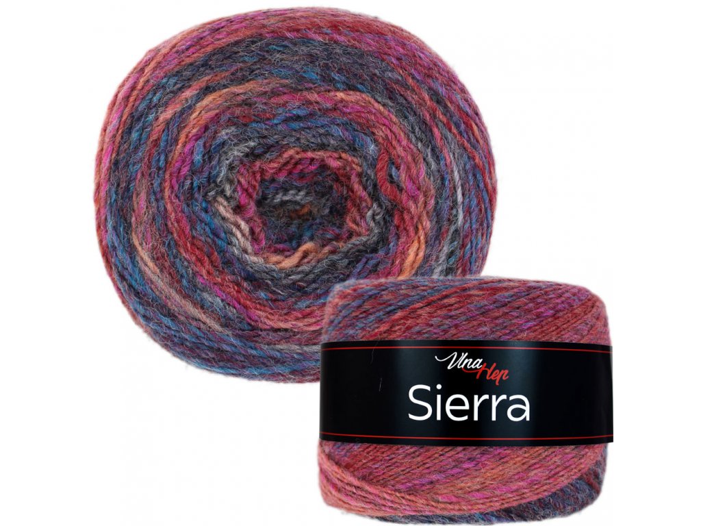 Sierra Color 7205 - Jesenná dúhová melírovaná zimná vlna