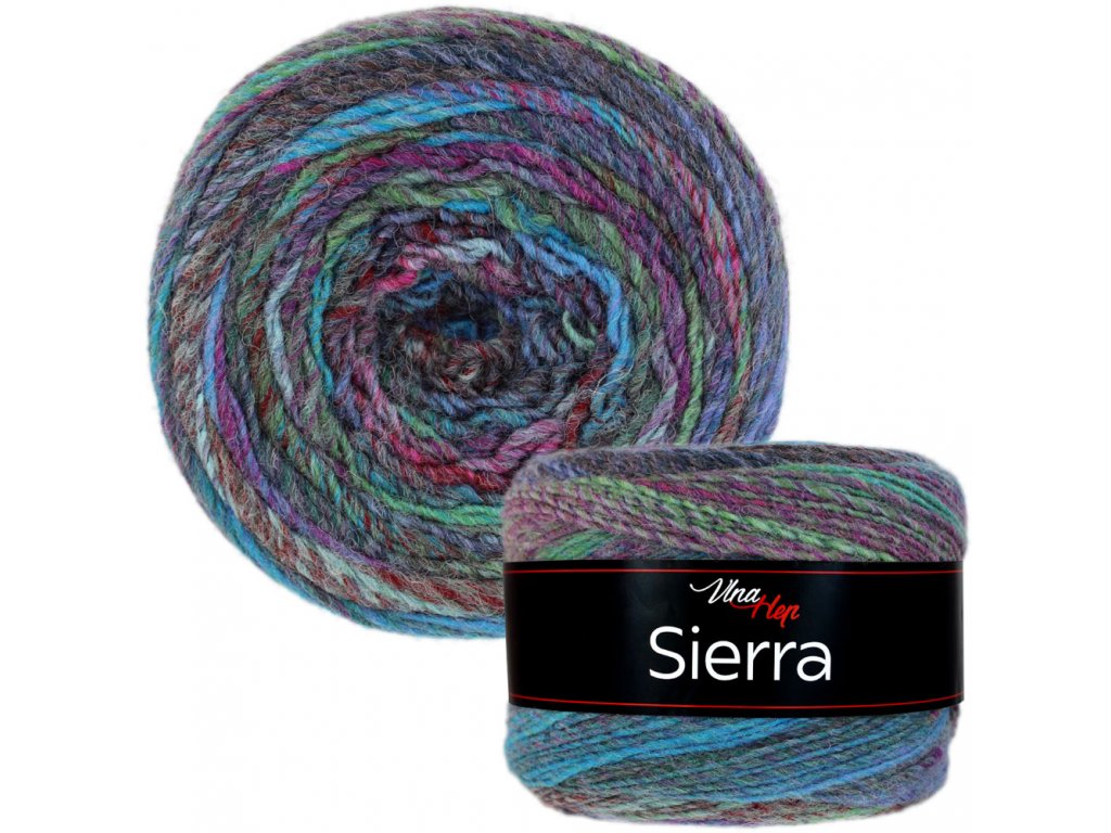 Sierra Color 7202 - Temná dúhová melírovaná zimná vlna