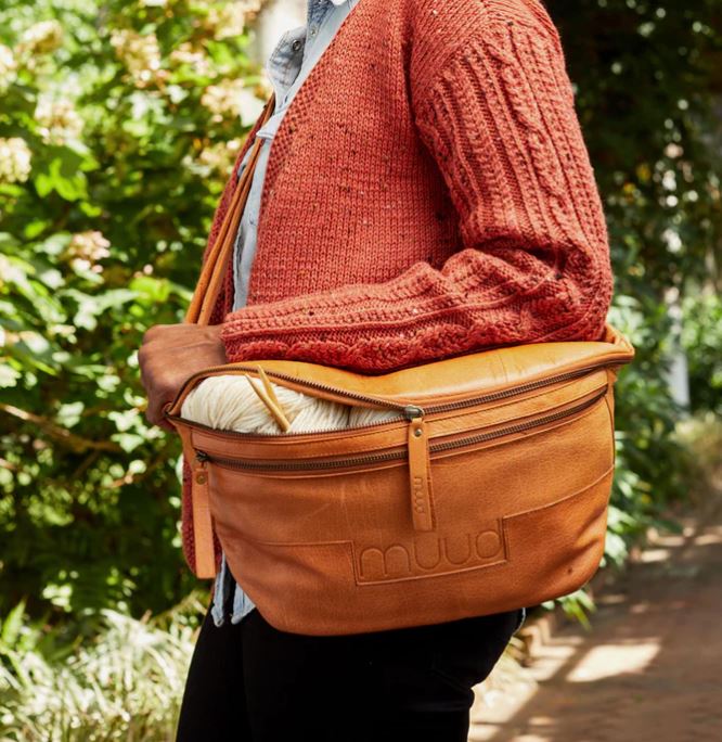 Muud Living - Vegas XL - čierna koža - taška na klbká