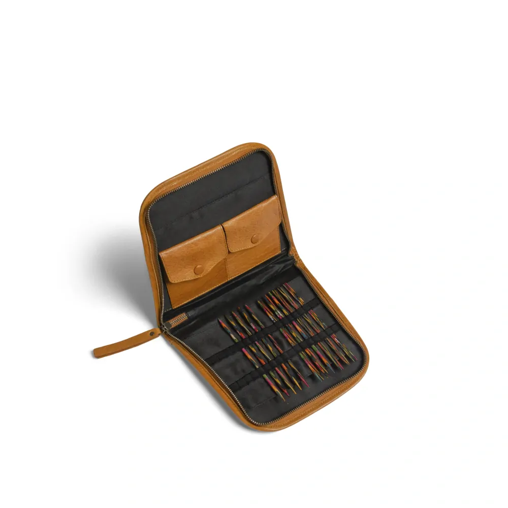 Muud Living - Trondheim - hnedá koža - púzdro na ihlice / háčkovky