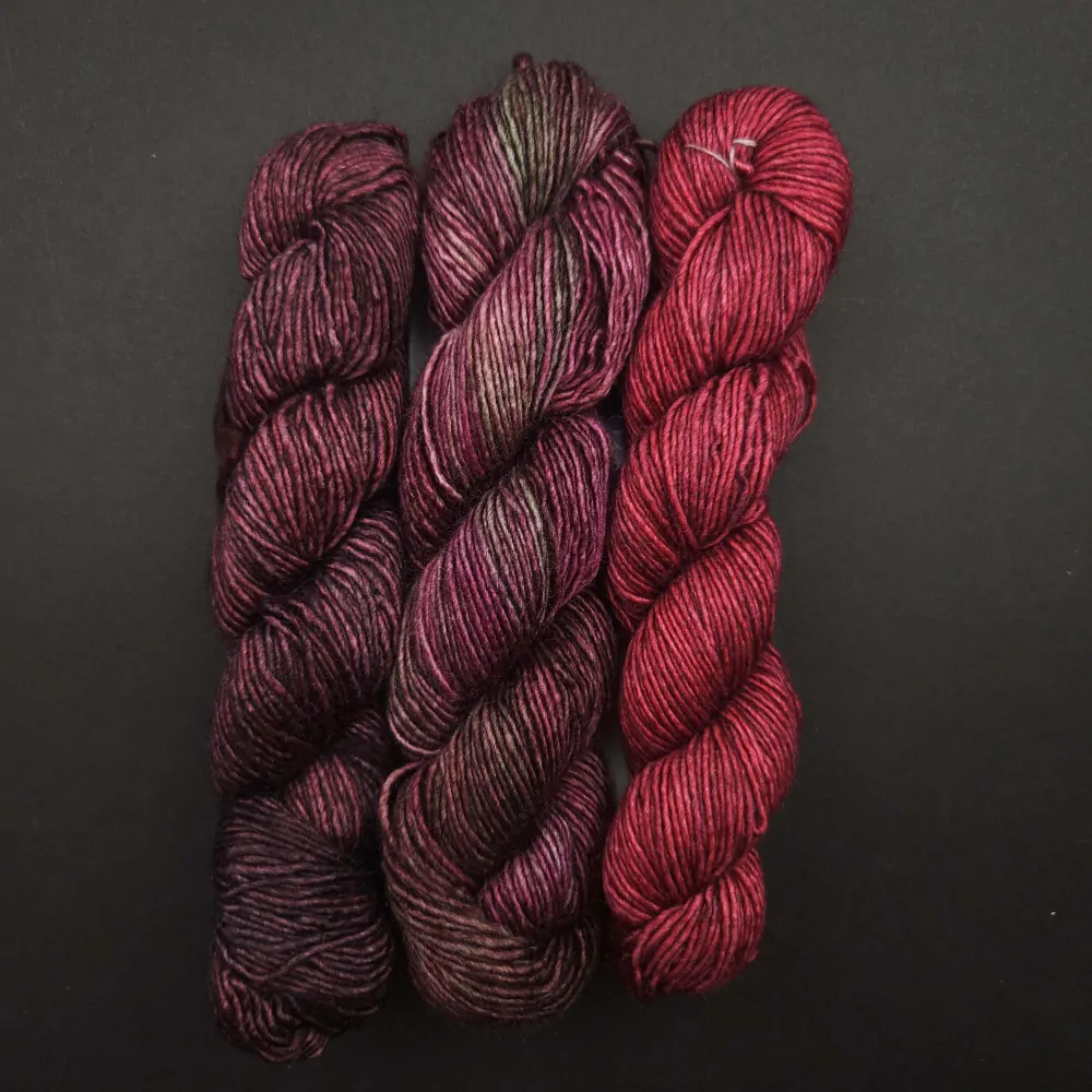 iba 3ks! Tmavšia fialková Silky Merino Malabrigo