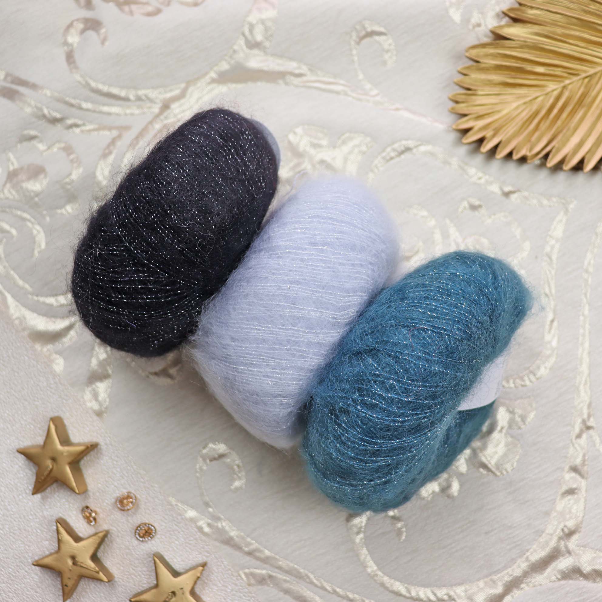 Silk Mohair Lux 5000 - čierna mohérová vlna s lesklým vláknom