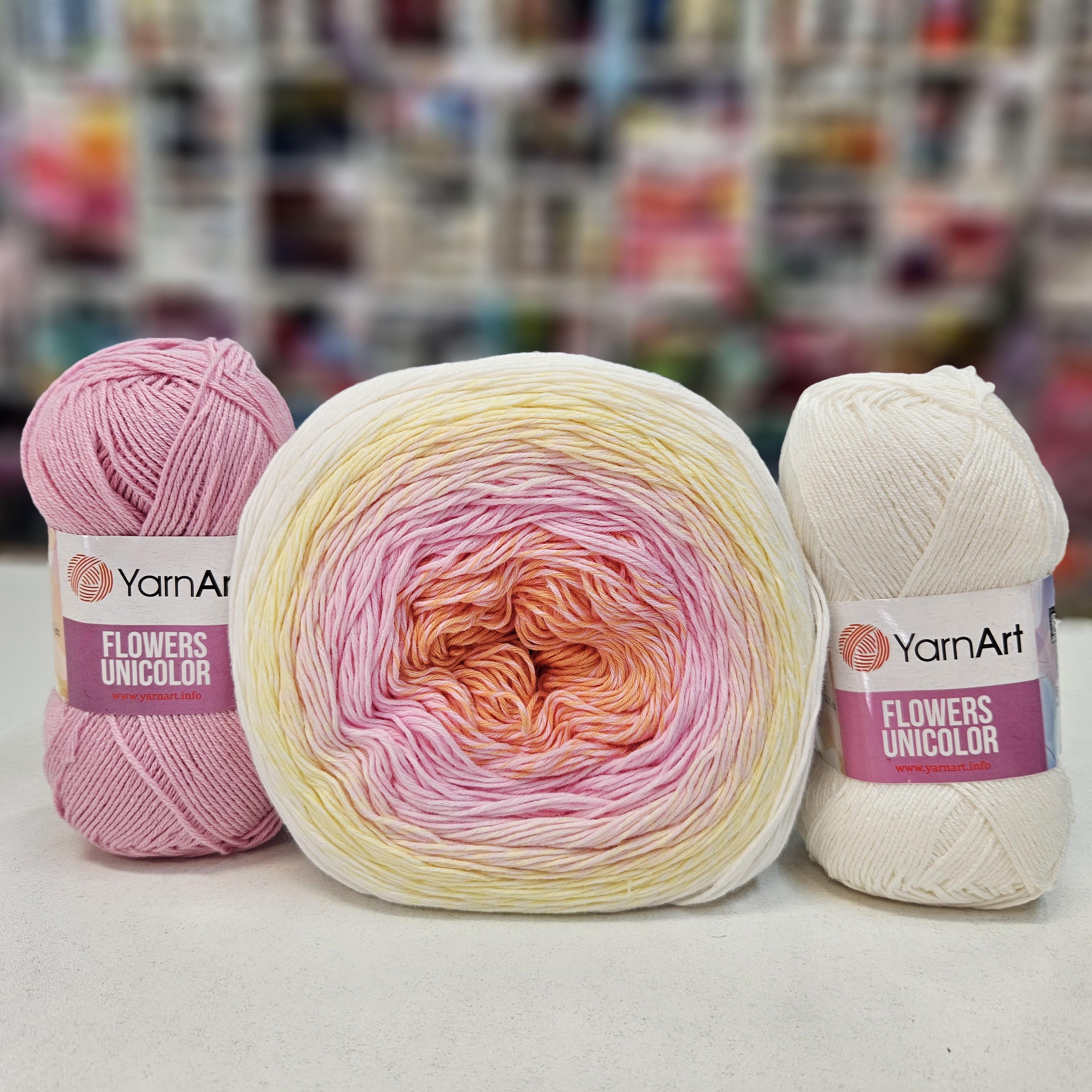 Flowers Unicolor 730 - Perlovo biela tenká zmesová letná priadza