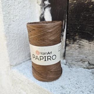 Papiro 1316 - tmavo hnedá priadza z rafiového papiera